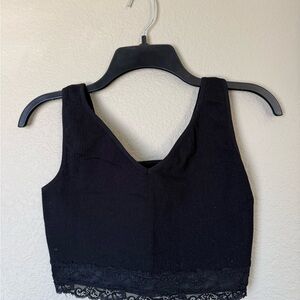 Elegant Black Lace Trim Bralette